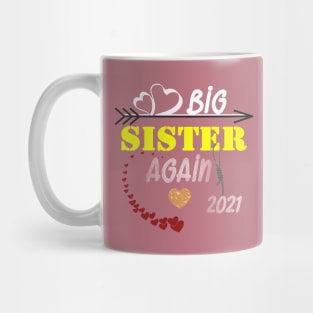 Big Sister AGAIN T-Shirt Baby Pregnancy Announcement Youth T-Shirt Gift for Big Sister Mug